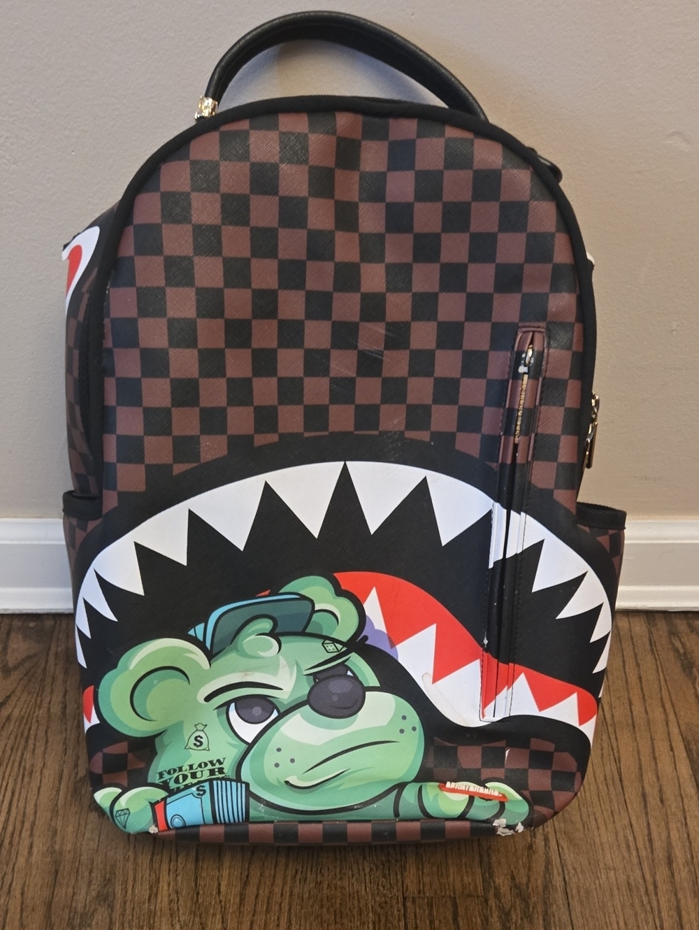 Sprayground Limited Edition Brown Checkerboard Gummy Bear Backpack